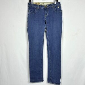 Apple‎ Bottoms Jean Size 9/10 Blue Straight Leg Low Rise Y2K Clubwear Streetwear